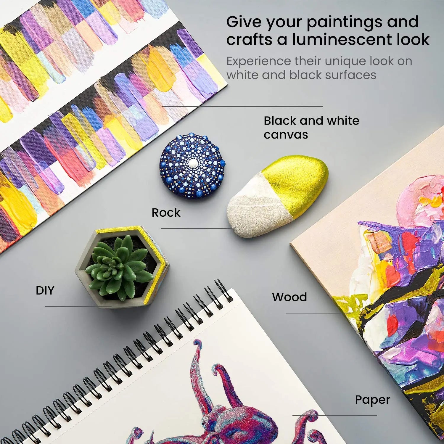 ARTEZA Premium Iridescent Acrylic Paint Set of 10 x 60ml